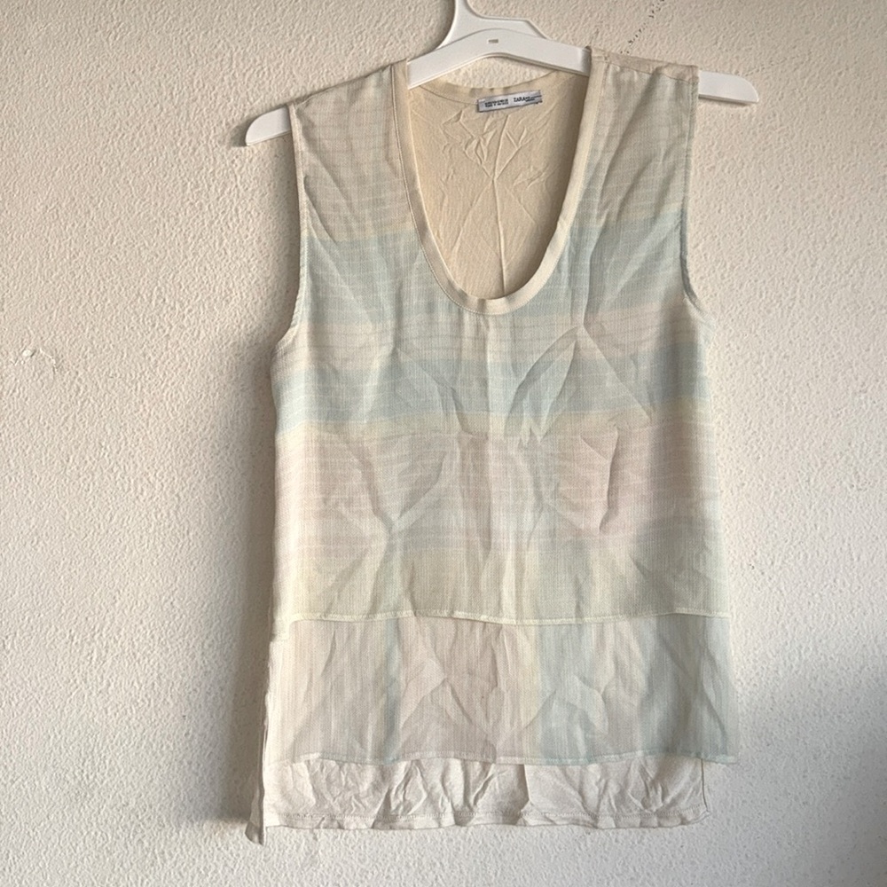 Zara W&B collection sheer and layered top